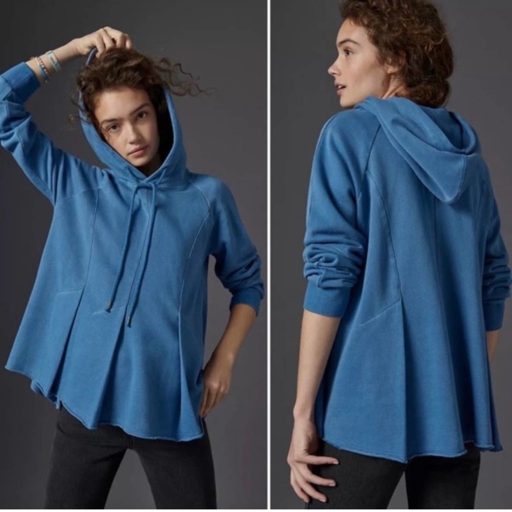 Pilcro the Letterpress Anthro Blue Sweatshirt Hoodie Long Sleeve Women’s Sz L. R
